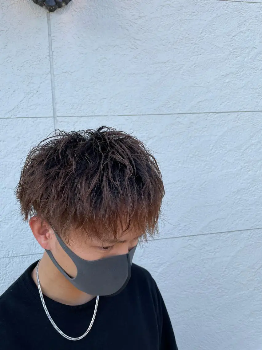 パーマ メンズ カット パーマ 鵜飼 真伍のヘアスタイル