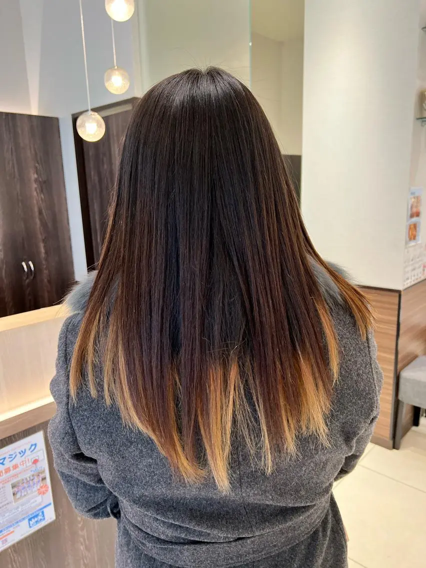 セミロング パーマ 縮毛矯正 〆田 幸子のヘアスタイル