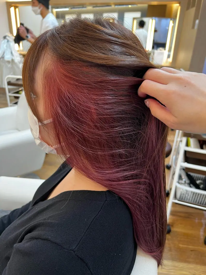 ロング カラー ヘアカラー トリートメント ✂︎HITOMI✂︎ 副店長のヘアスタイル