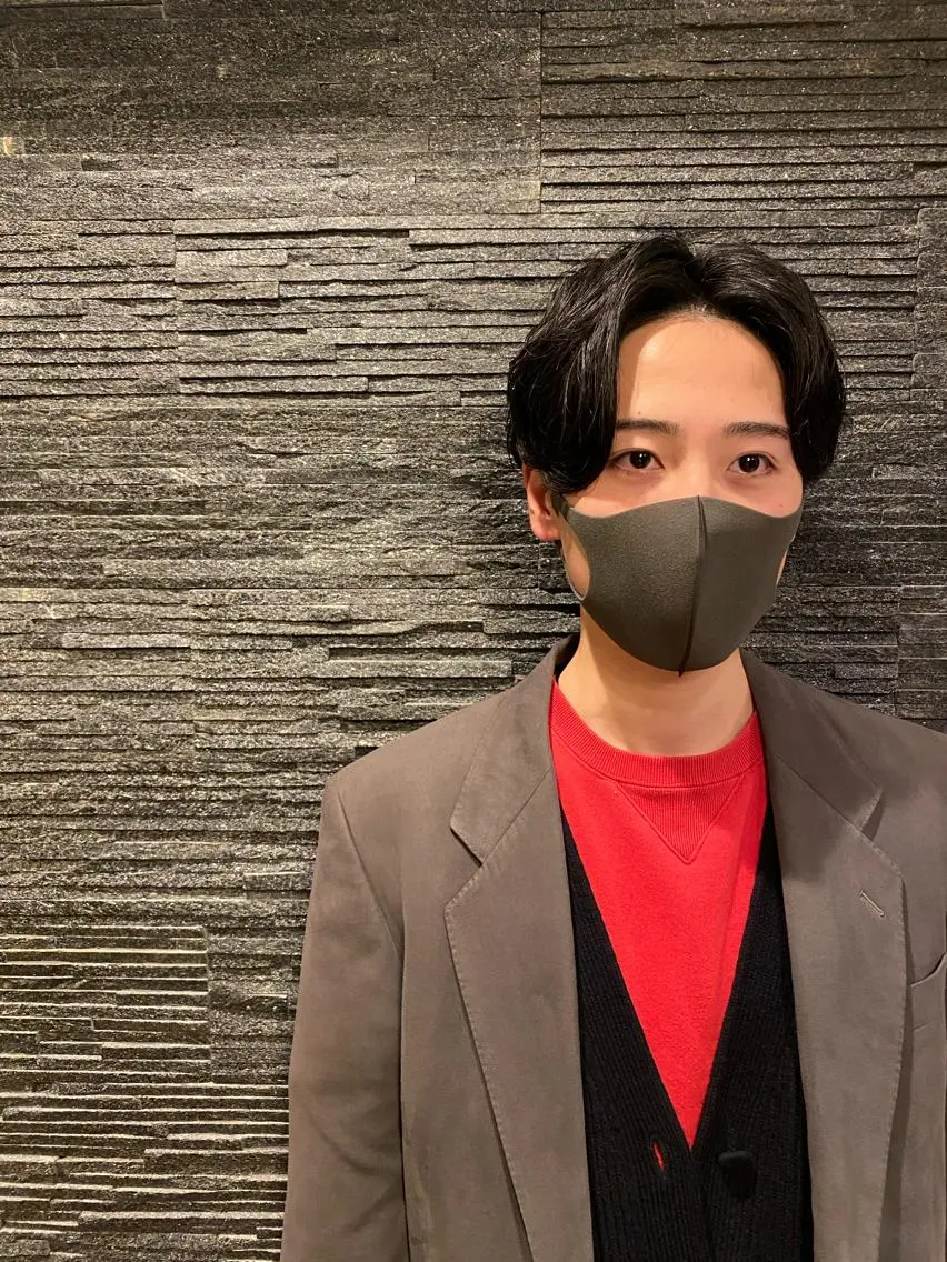 ミディアム パーマ 牧 颯斗のヘアスタイル