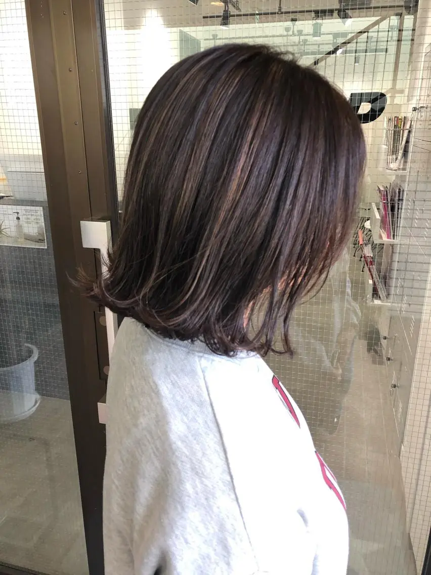 ミディアム カラー ハイライトカラー ハイライト ヘアカラー 🤍2nd🤍田所 美希のヘアスタイル