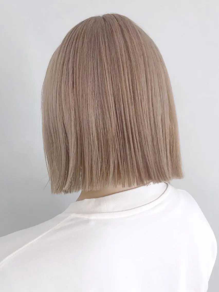 ミディアム カラー パーマ ヘアアレンジ ベージュカラー ミルクティーベージュ ボブ ITbyALBUM 中野店のヘアスタイル