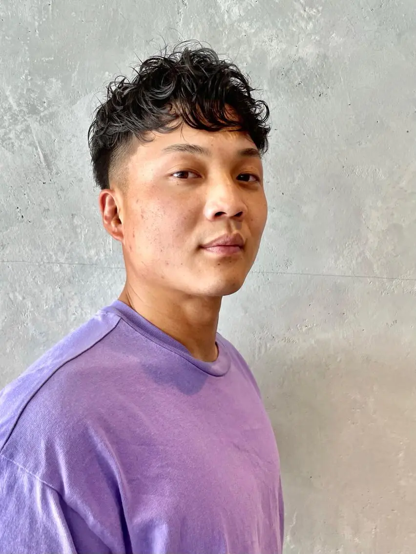 ショート パーマ メンズ メンズパーマ 骨格補正カット✂︎ 🌟菅野陽介🌟のヘアスタイル