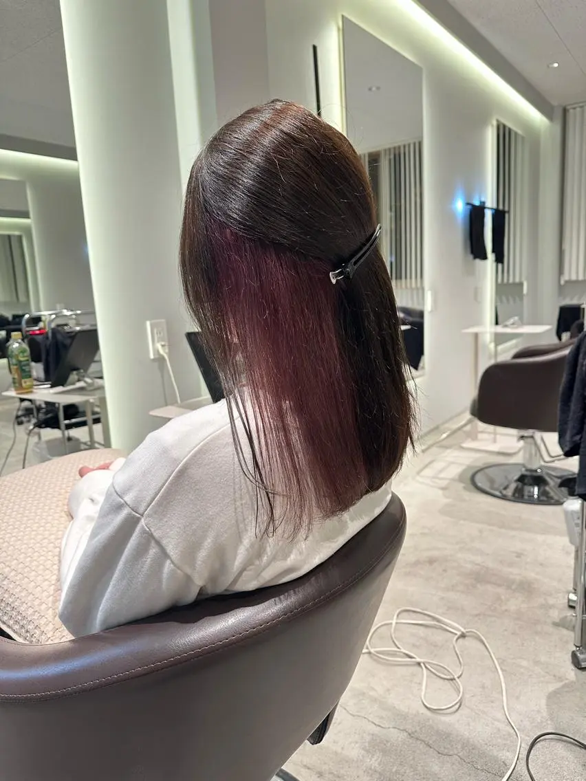 ミディアム カラー 髪質改善ストレート 中林優太のヘアスタイル