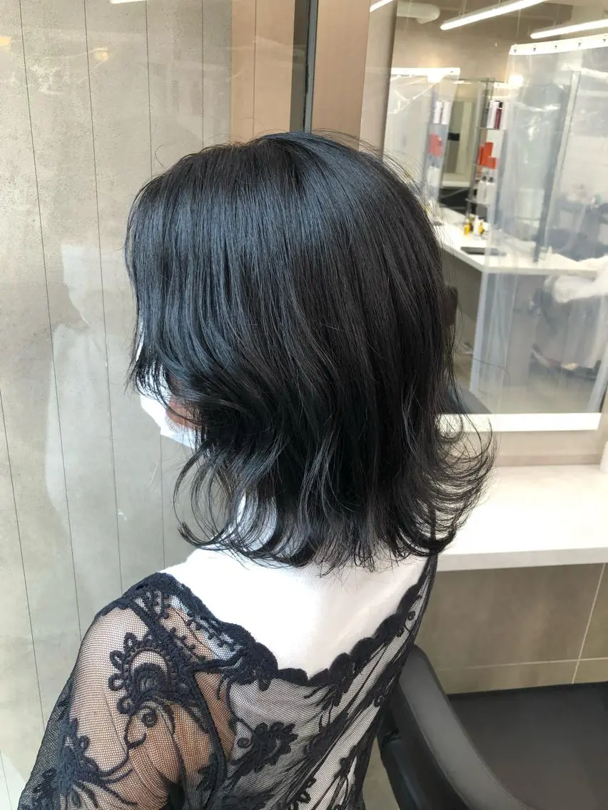 セミロング カラー パーマ ヘアアレンジ メンズ キッズ ネイル マツエク・マツパ 上品＆韓国風 🥀海心🥀のヘアスタイル