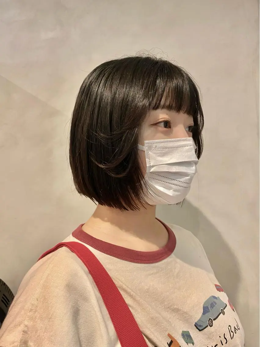 ミディアム ボブ Yuki☺︎パーマ レイヤーカットのヘアスタイル