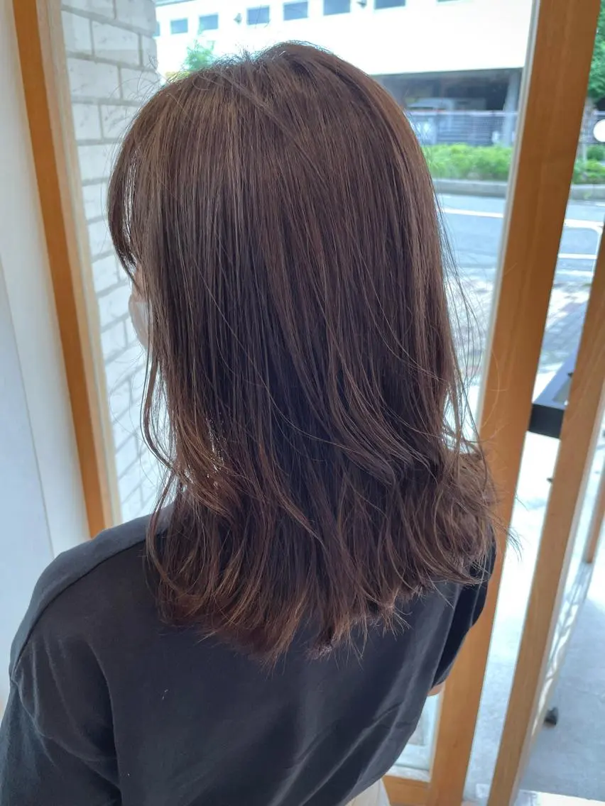 ミディアム カラー ヘアアレンジ ハイライトカラー ハイライト レイヤーカット 🎗秋山勇/ GEAR.代表のヘアスタイル