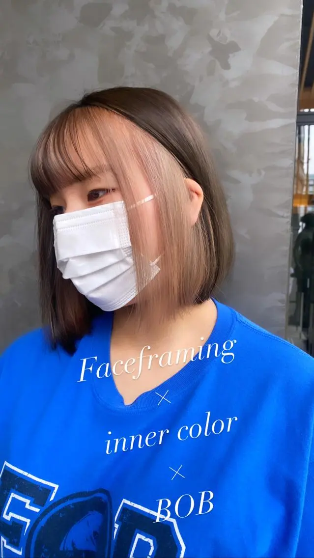 セミロング カラー ワンレンボブ ショートボブ インナーカラー ボブ 髪質改善 🌿レイヤー/ブリー チ/🌿JINのヘアスタイル