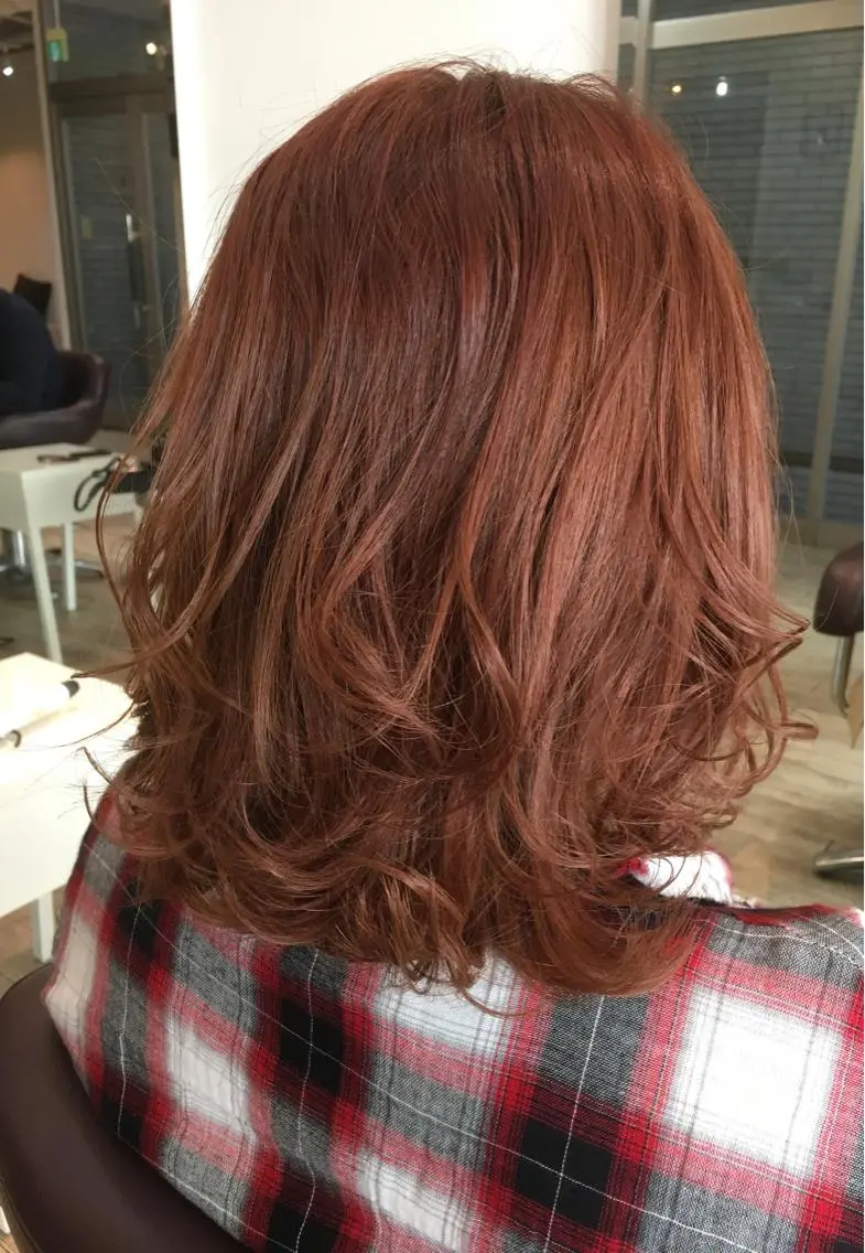 ミディアム カラー ピンクカラー 中村 よしひでのヘアスタイル