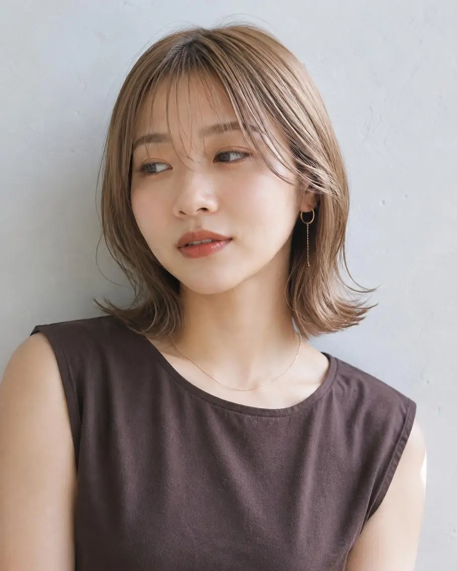 ミディアム 女性カット&カラー モデル⭐️大坂望心のヘアスタイル