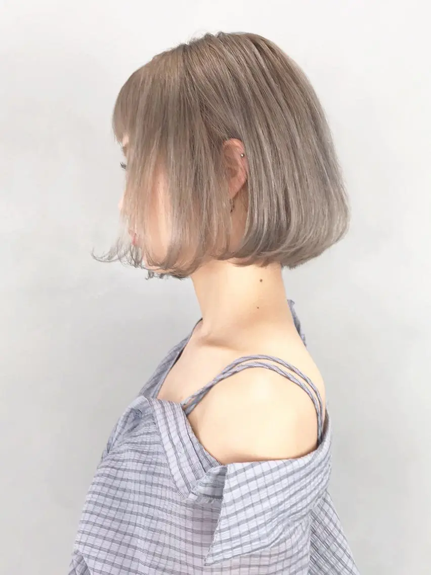 ショート カラー パーマ ヘアアレンジ アッシュ ボブ ITbyALBUM 中野店のヘアスタイル