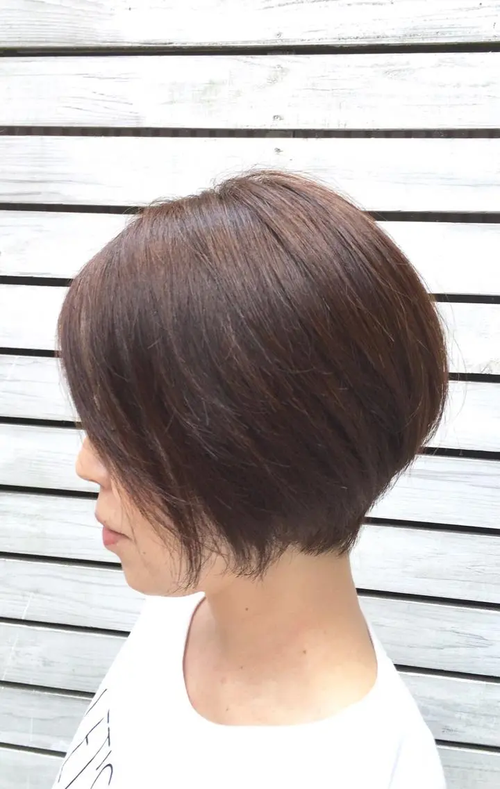 ショート カラー ブラウンカラー ナチュラルブラウン ボブ カット ヘアカラー 早田 明美のヘアスタイル