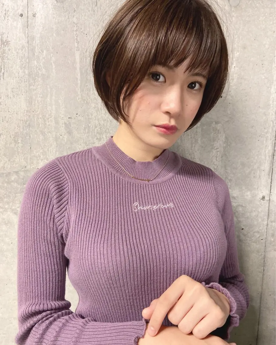 ショート ボブ カット ヘアカラー トリートメント ヒラヤマ ユウスケのヘアスタイル