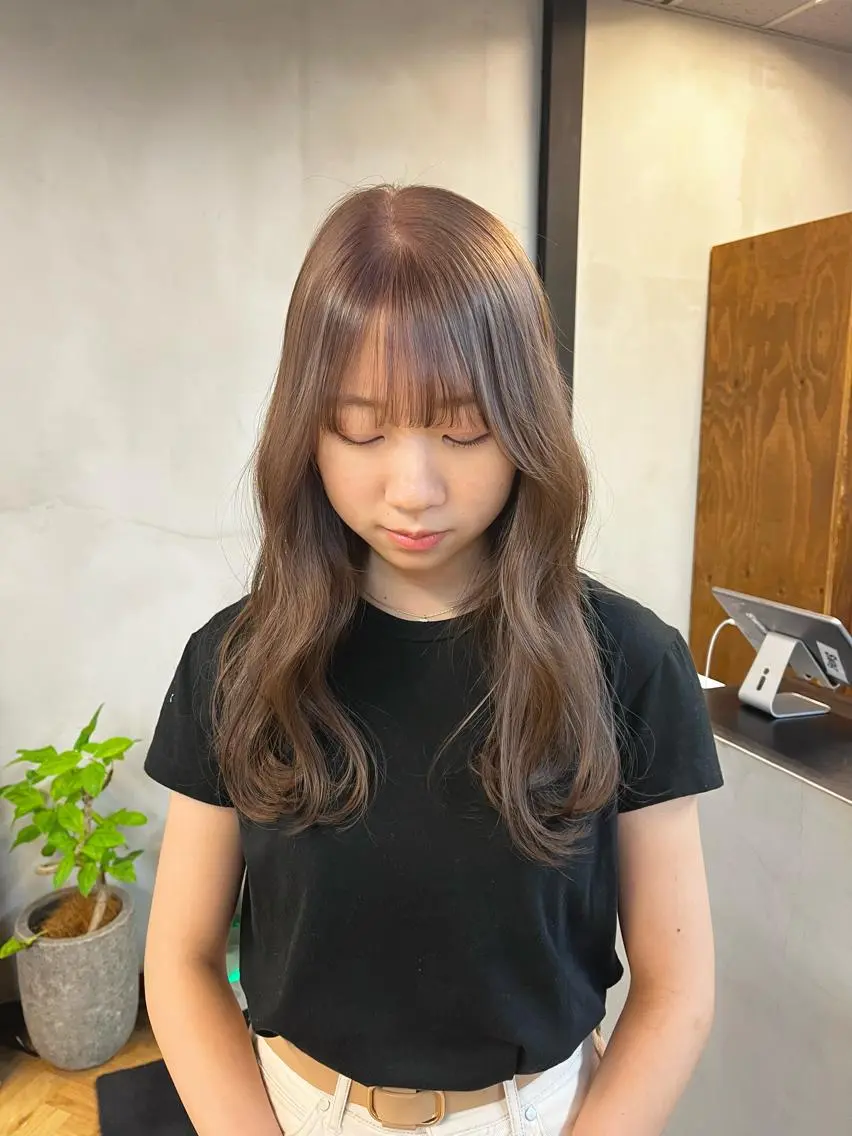 ロング カラー ヘアアレンジ ブリーチ ダブルカラー ブリーチなしカラー カット ヘアカラー ena/ブリーチなし 透明感・レイヤー🎀のヘアスタイル