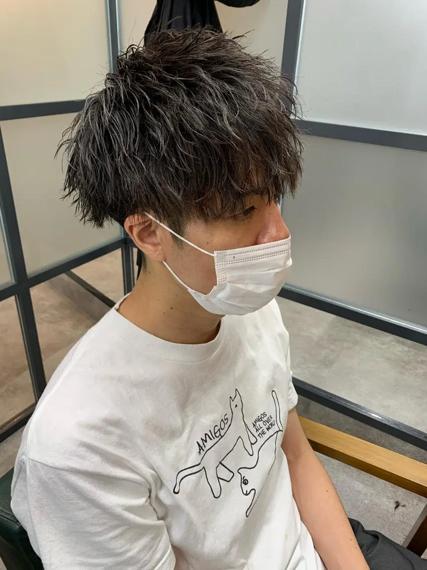 ショート パーマ メンズ カット パーマ 【S.BROOM】 店長　西川徹のヘアスタイル