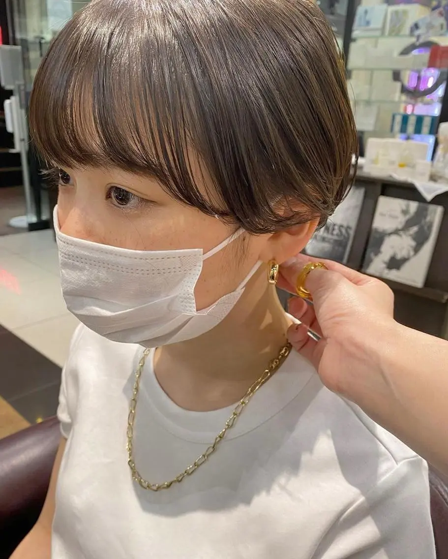 ショート カラー ヘアアレンジ ショートヘア カット 似合わせ提案サラ艶♡ 彩華のヘアスタイル