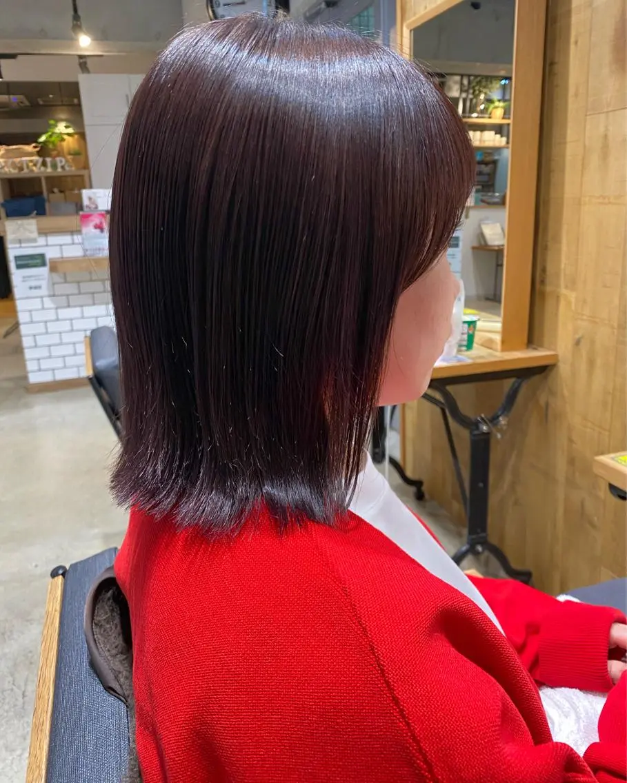 ショート カラー ラベンダーカラー レイヤー/大人ボブ 渡邉【日吉美容室】のヘアスタイル
