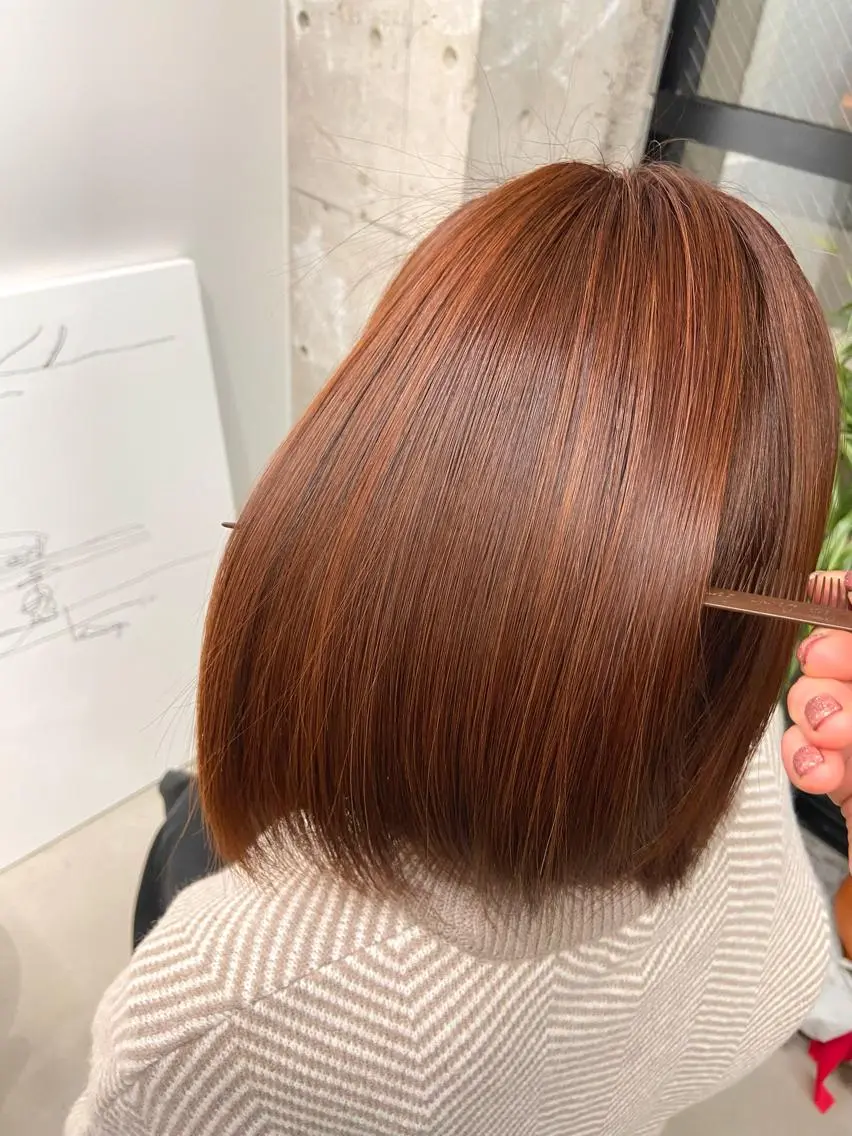ショート カラー オレンジ 髪質改善 トリートメント カット ヘアカラー トリートメント 髪質改善×艶髪 🤍amane🤍のヘアスタイル