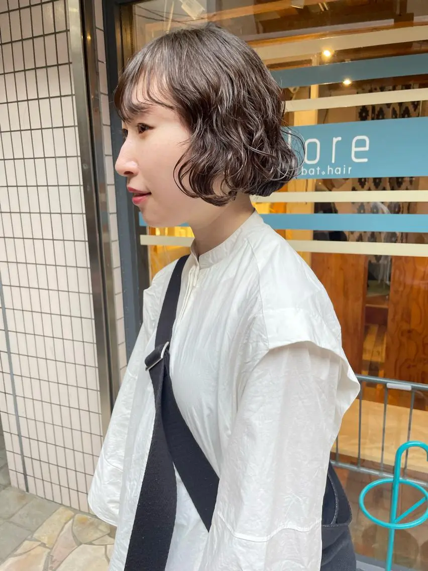 ショート パーマ カット パーマ あずまぐち めぐみのヘアスタイル