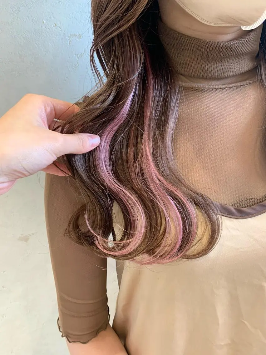 ロング カラー ヘアアレンジ グラデーションカラー オレンジ ピンクカラー シルバー ayumi🌈 インナーカラー🌈のヘアスタイル