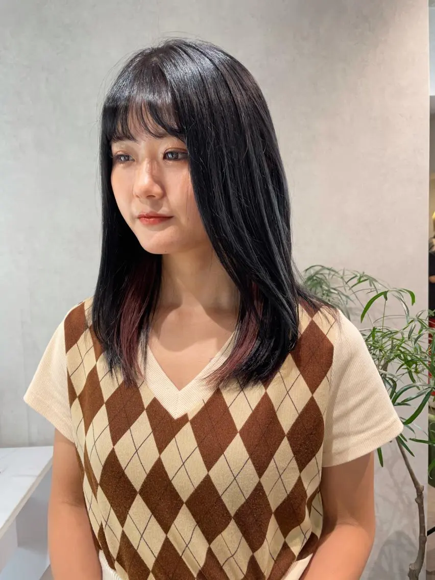 セミロング カラー ピンクカラー ヘアカラー ナチュラル透明感🌱 小山美樹子のヘアスタイル