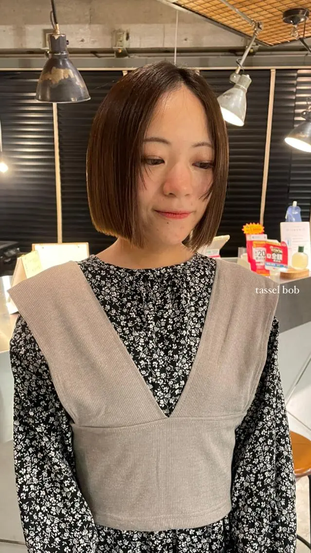 ショート カラー ボブ 海外レイヤー /NAGISAのヘアスタイル