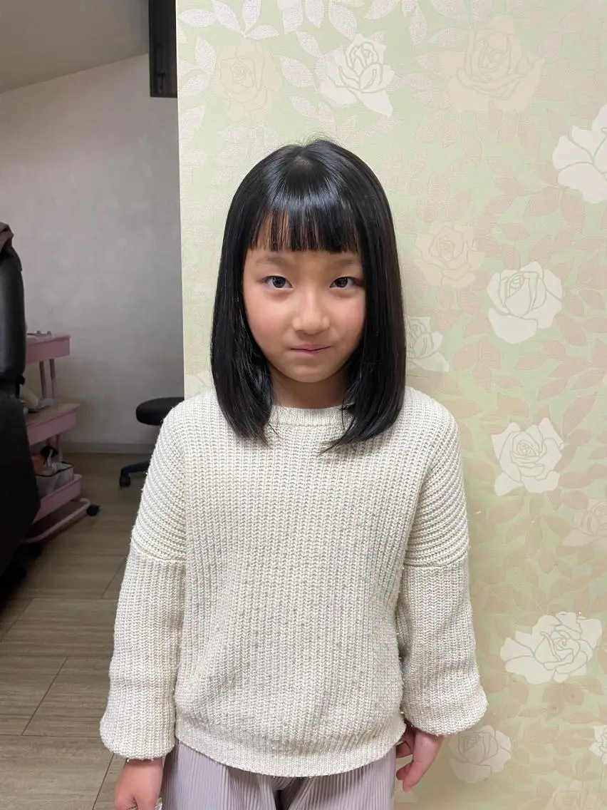 ミディアム キッズ 徳留 もも花のヘアスタイル