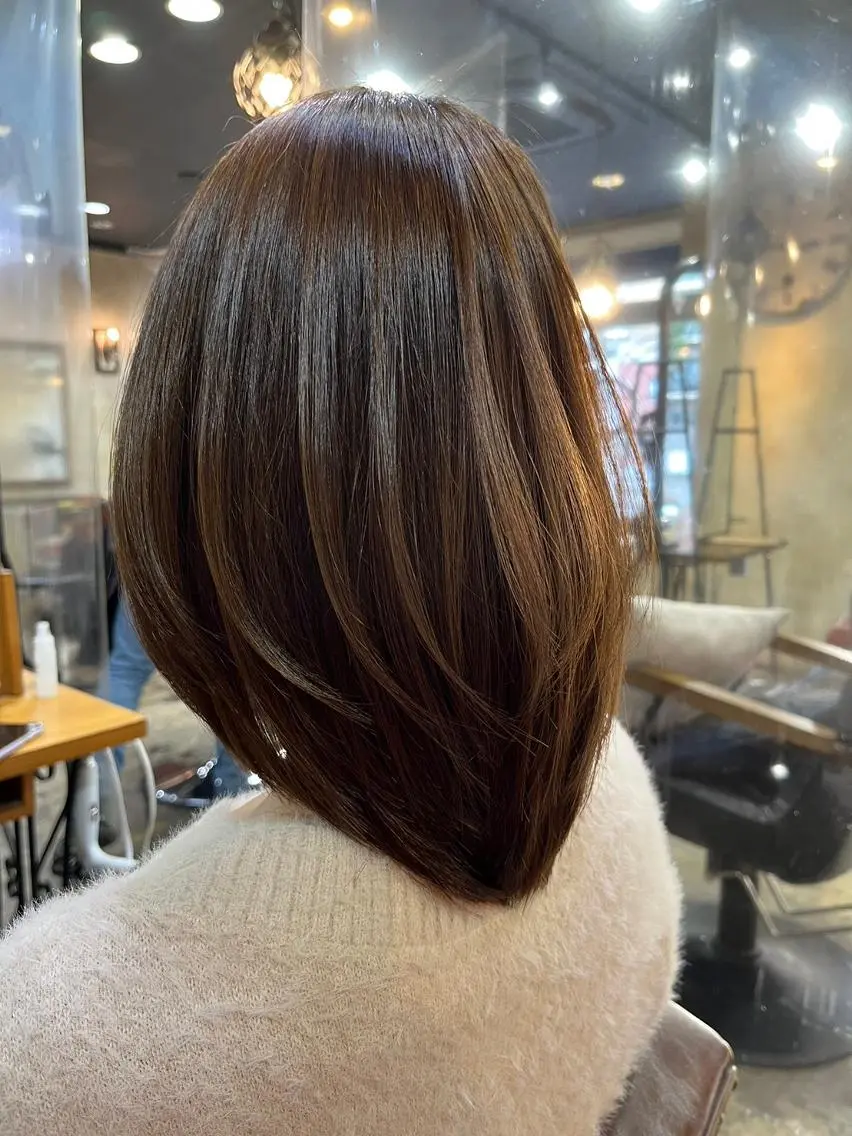 ロング カラー パーマ アディクシーカラー アッシュ バレイヤージュ ミストバング ブリーチ 初めでも安心🌟 newi町田✂のヘアスタイル