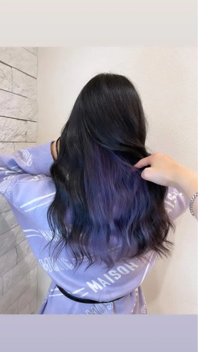 カラー 黒髪 ブリーチ バイオレットカラー ヘアカラー Kazu 🌠名古屋 ハイトーン/レイヤーのヘアスタイル