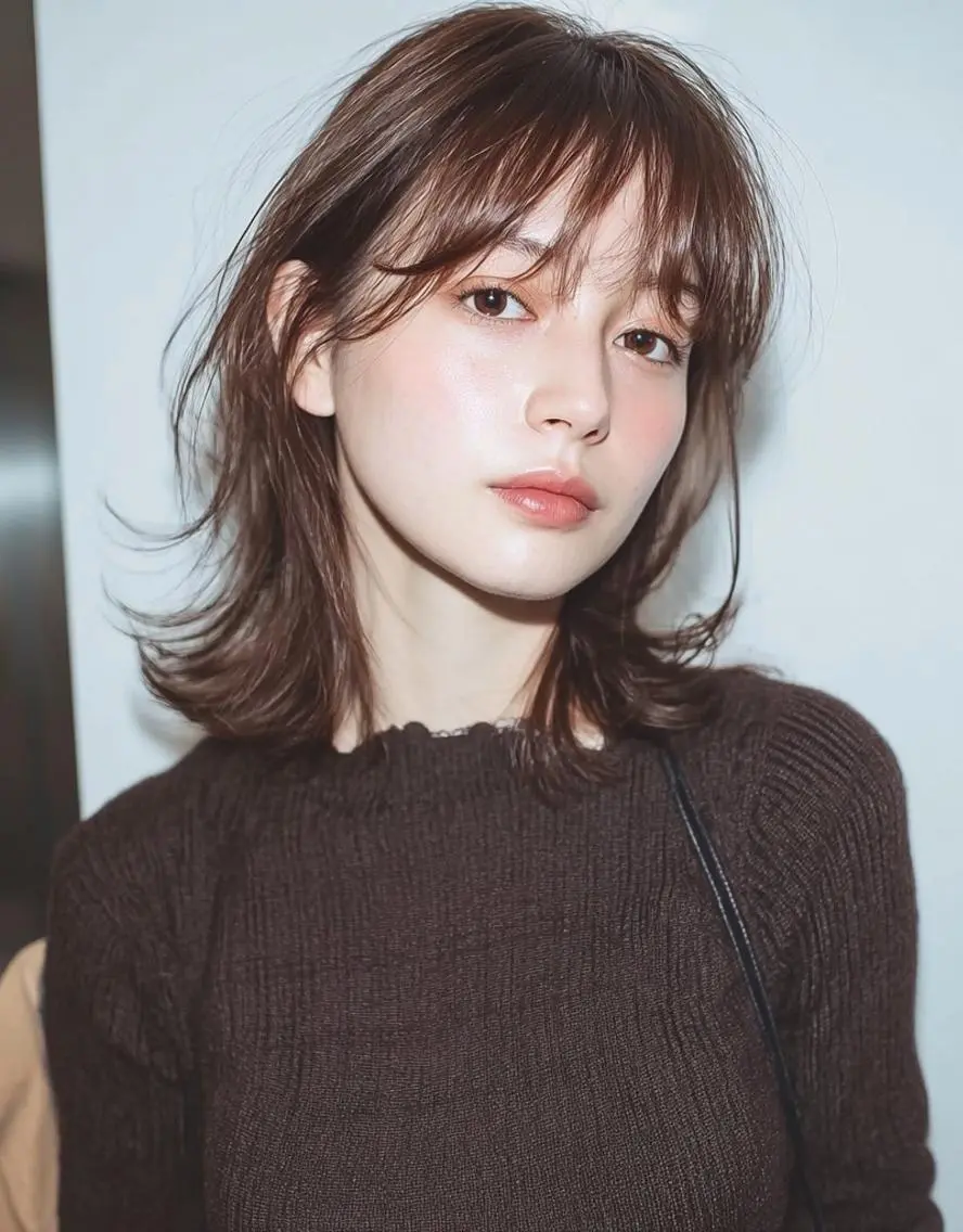 セミロング カラー デザインカラー✨ 透明感カラー菊地真保のヘアスタイル