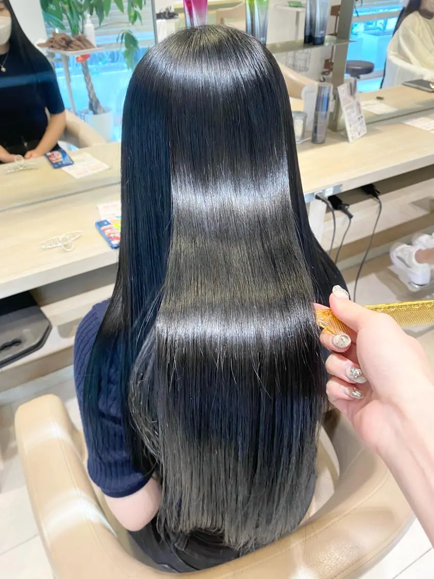 ロング カラー ブリーチ くせ毛 髪質改善 トリートメント 縮毛矯正 トリートメント 6月NEWopen/ MINAMI🩶のヘアスタイル