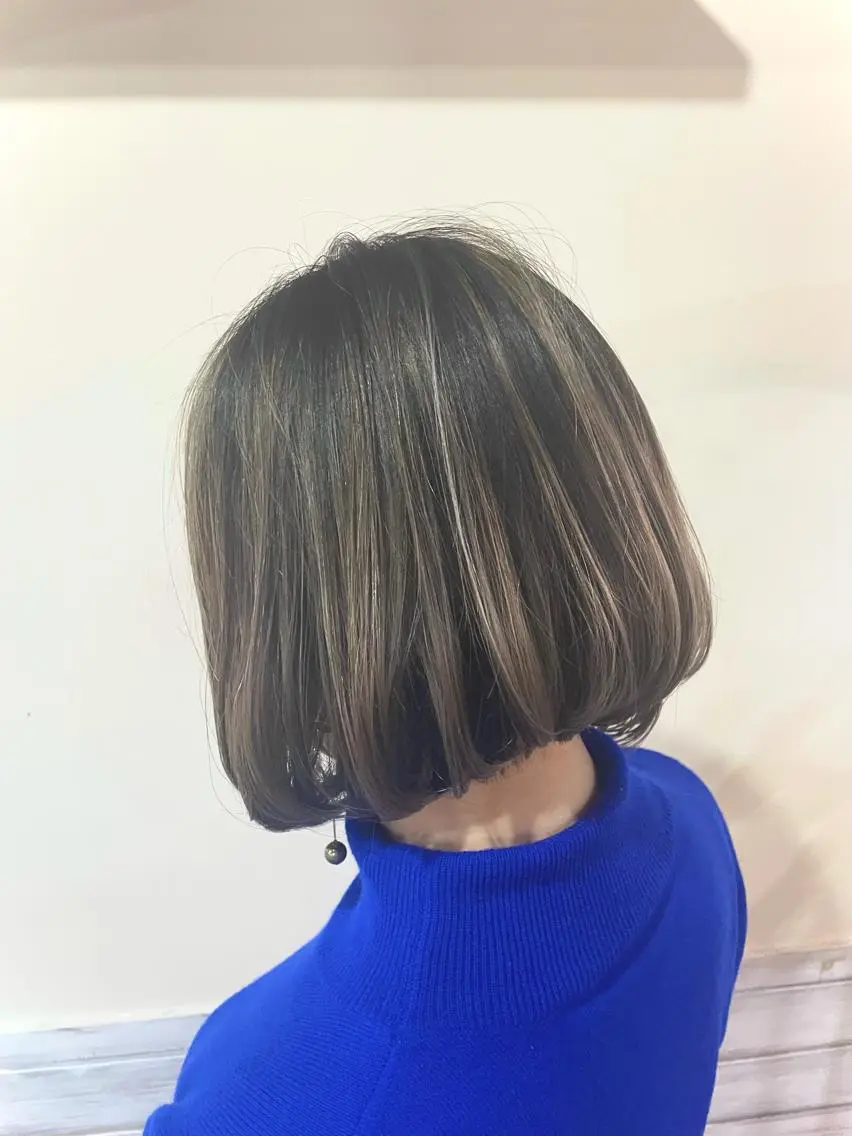 ミディアム カラー ヘアアレンジ グラデーションカラー ハイライトカラー ハイライト カット ヘアカラー トリートメント 石山涼太 【monolith】のヘアスタイル