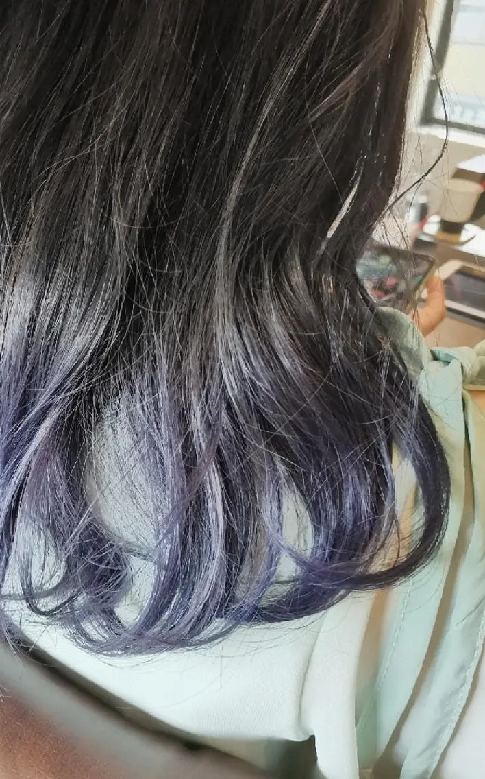 カラー ロング ブリーチ グラデーションカラー ラベンダーカラー パープルカラー N°emirai溝口 MG 🌈梶谷龍吾のヘアスタイル
