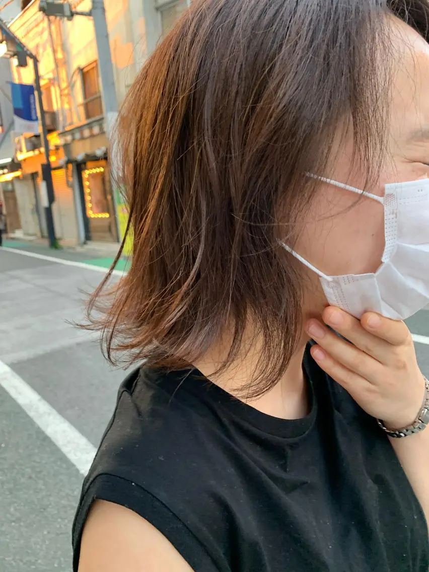 ミディアム カラー パーマ ヘアアレンジ カット ヘアカラー トリートメント パーマ/透明感カラー /ボブ/吉田一生のヘアスタイル