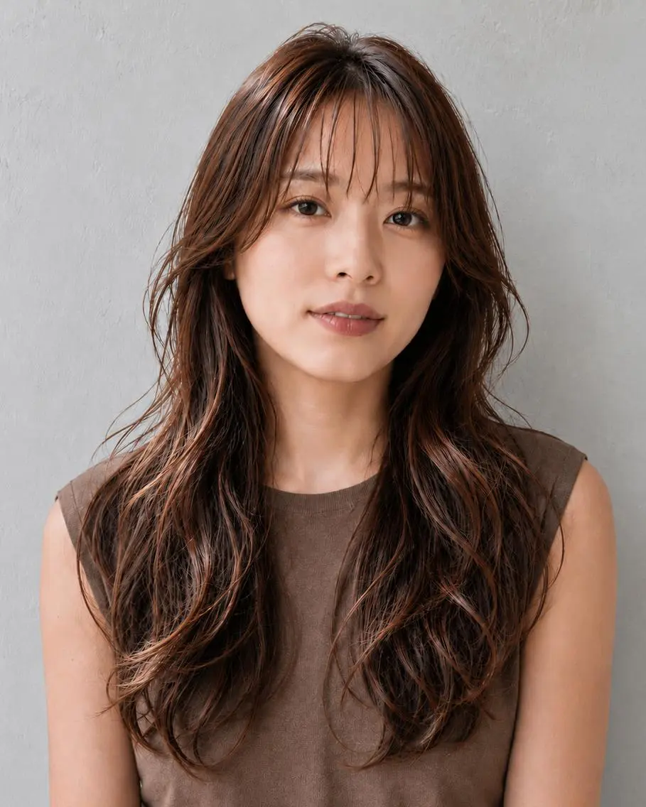 ロング 女性カット&カラー モデル⭐️大坂望心のヘアスタイル