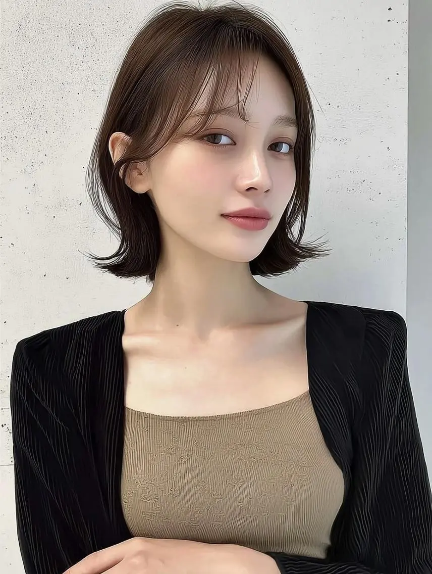 ミディアム ヘアアレンジ 髪質改善 韓国風ヘア レイヤーカット 似合わせカット シースルーバング カット ヘアカラー Ayumu ／京都/西院のヘアスタイル