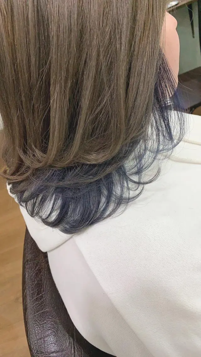 セミロング カラー パーマ ヘアアレンジ R ri R takagiのヘアスタイル