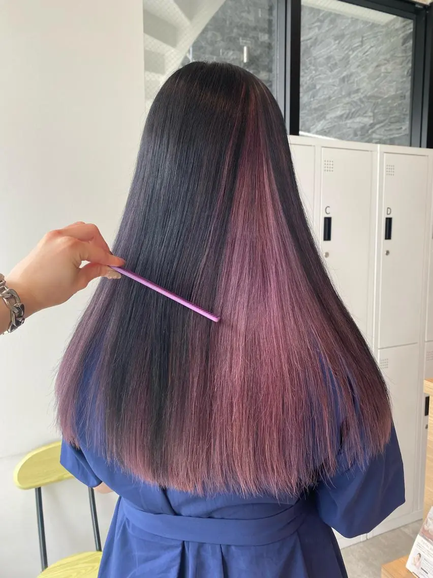 ロング カラー ラベンダーカラー ピンクカラー ピンクラベンダー オスズ 🎀´-のヘアスタイル