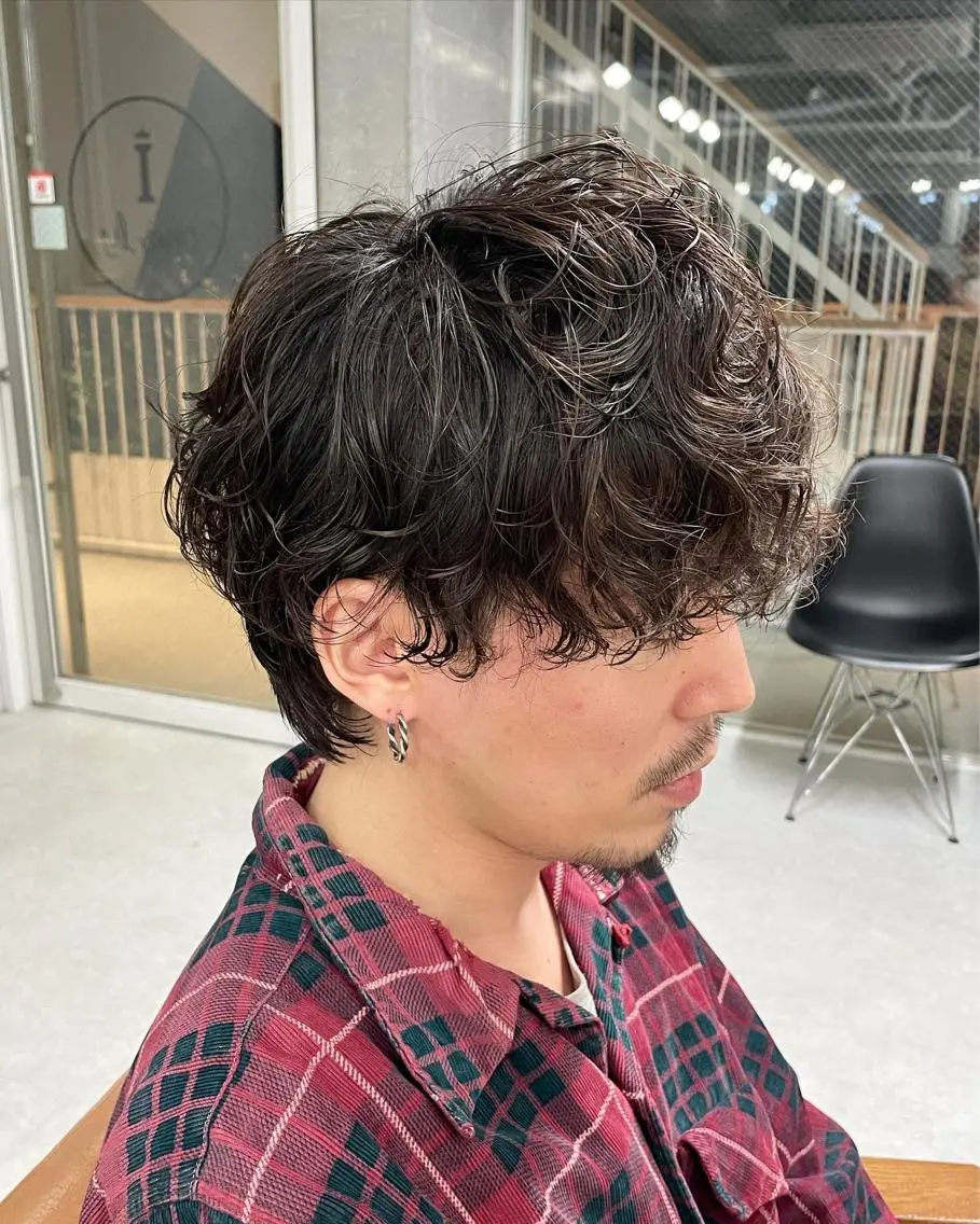 ショート パーマ メンズ アイブロウ メンズモテパーマ💙 fuwaのヘアスタイル
