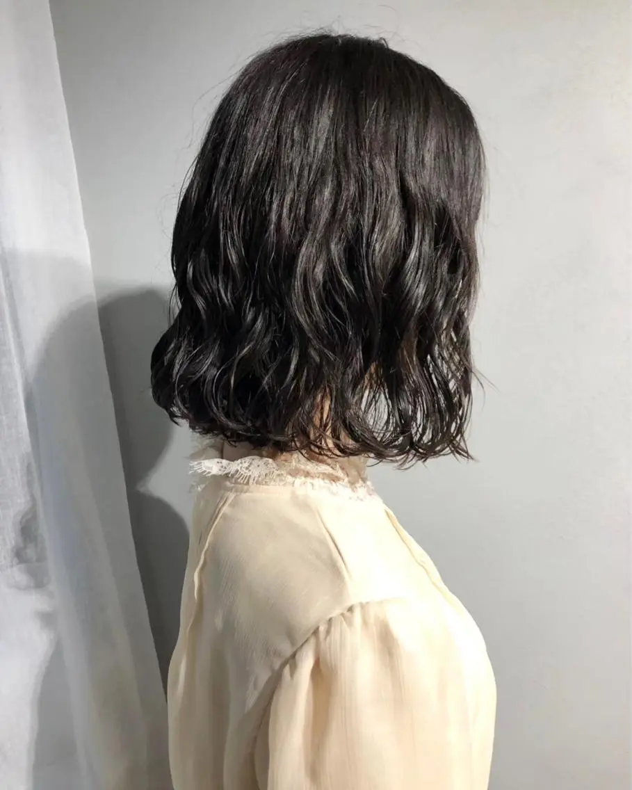 ミディアム パーマ ボブパーマコテ巻き風 パーマNo1深江秀平のヘアスタイル