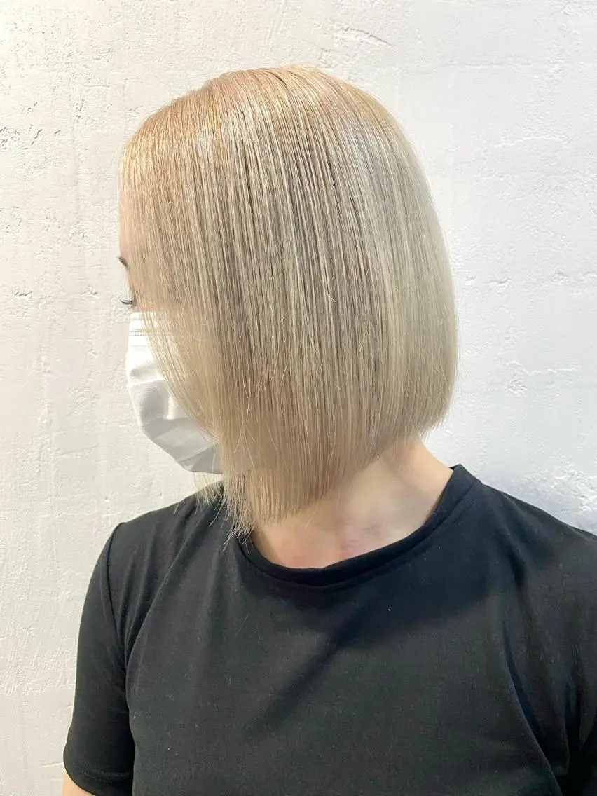 ミディアム 伸ばしかけ 縮毛矯正 縮毛矯正 千 田のヘアスタイル
