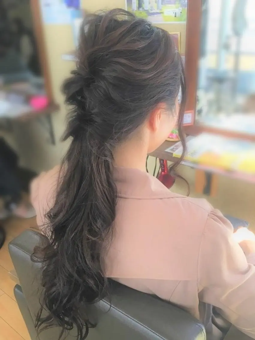 ロング ヘアアレンジ ロング パピヨンロゼ 髪質改善/酸性のヘアスタイル