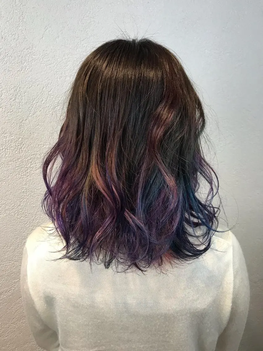 ミディアム カラー グラデーションカラー ユニコーンカラー デザインカラー🌈 高木リョウのヘアスタイル