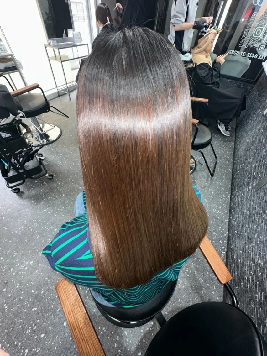ロング カラー カット ヘアカラー 縮毛矯正 トリートメント 髪質改善⭐️縮毛矯正 中野⭐️Rinaのヘアスタイル