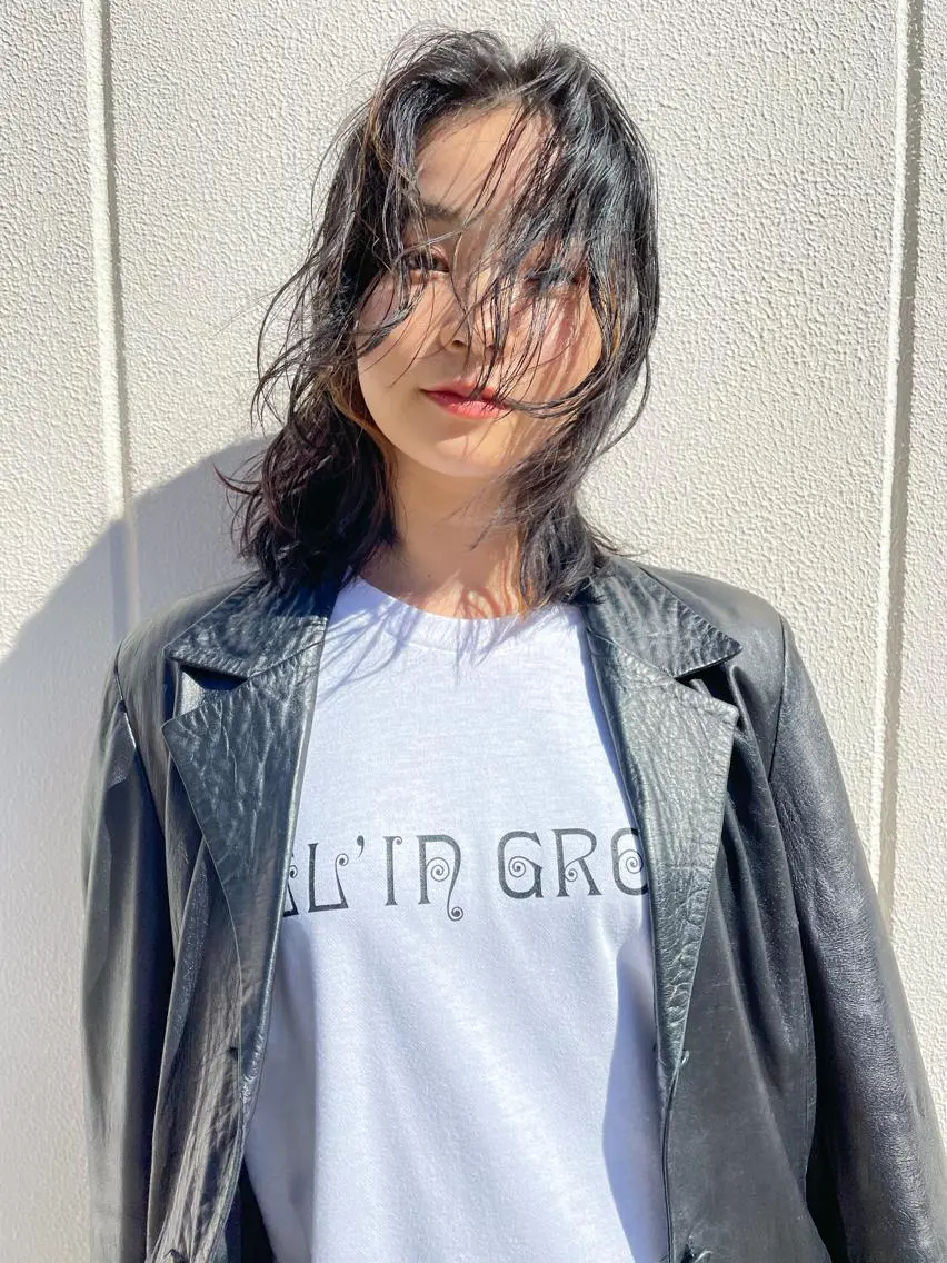 ミディアム カット パーマ nessヤマサキ リュウタのヘアスタイル