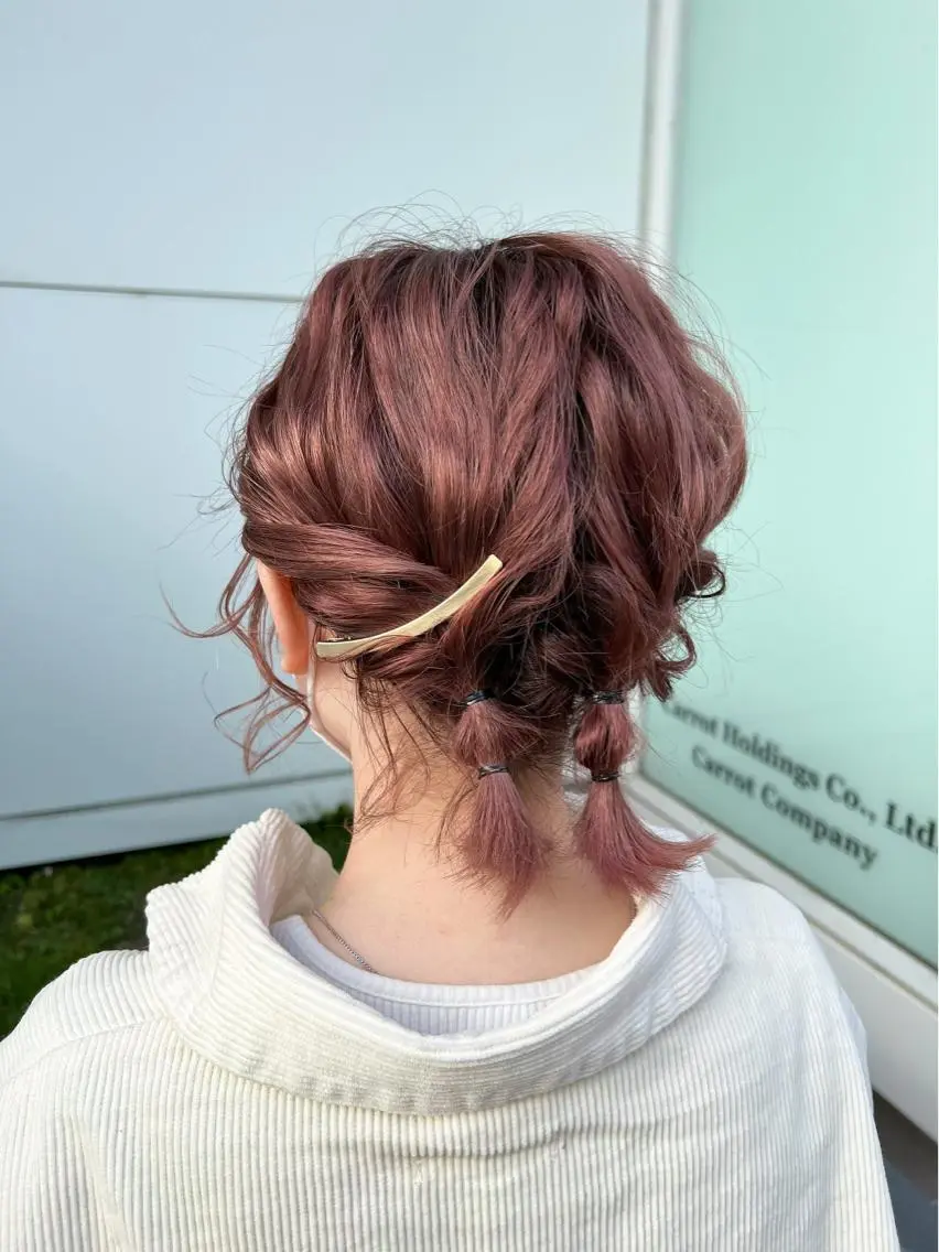 ショート カラー ヘアアレンジ 谷町/Le'a /竹原しおなのヘアスタイル