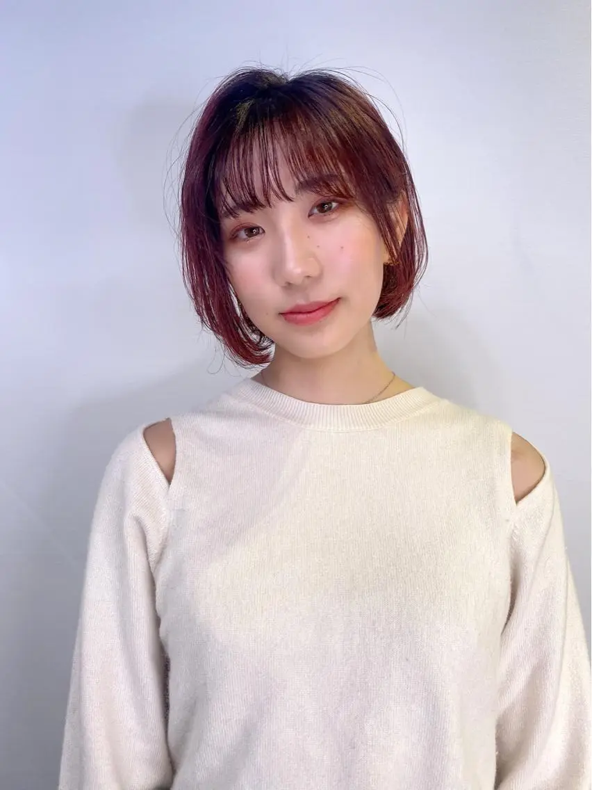 ショート カラー ショートボブ ピンクカラー レッドカラー ボブ ショートヘア メンズヘア特化 崎田 成人のヘアスタイル