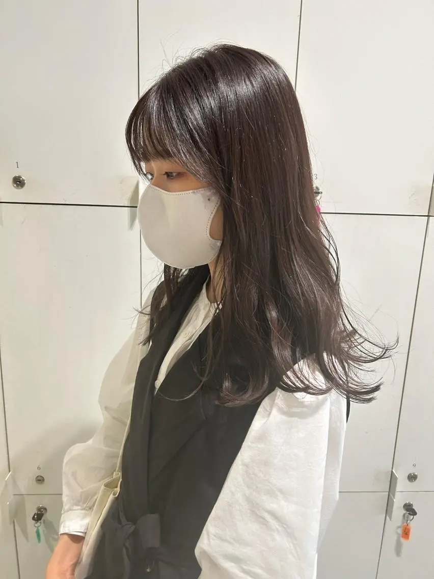 ミディアム カラー ラベンダーカラー カット ヘアカラー トリートメント 透明感カラー🫧 nanohaのヘアスタイル
