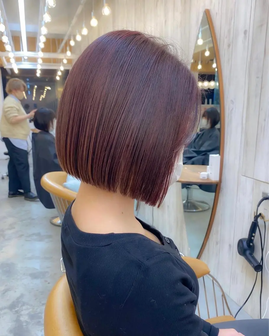 ミディアム カラー ボブ ♥️ボブ韓国風ヘア ♥️久保田夢美のヘアスタイル