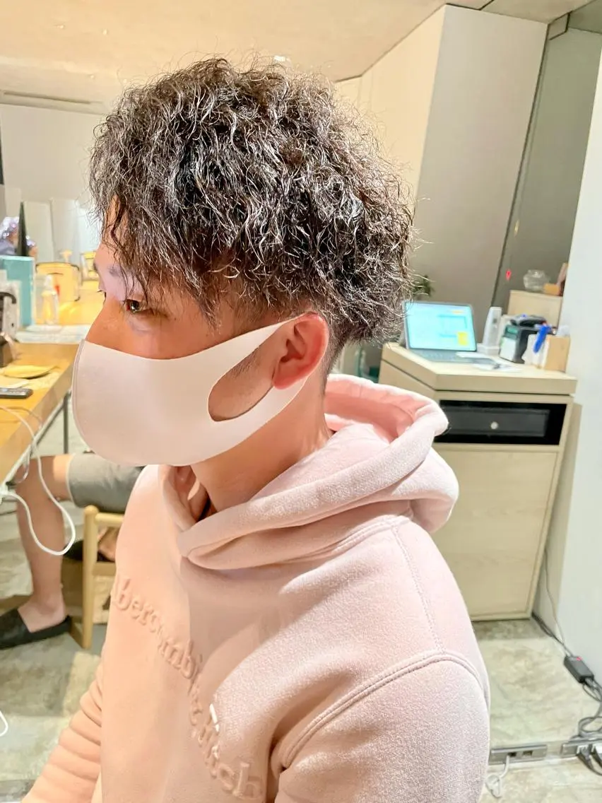 ショート パーマ メンズ カット パーマ トリートメント 新井啓介 宇都宮美容師のヘアスタイル